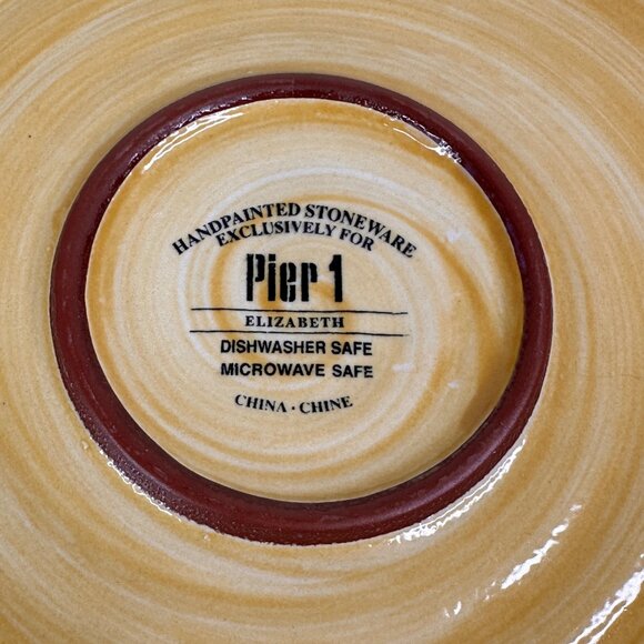 Handpainted Pier 1 Elizabeth Stoneware Platter 14" with Floral Design - Picture 4 of 6